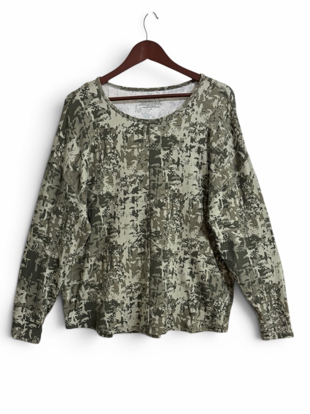 Westbound Olive Camo Pullover Top Sz XXL